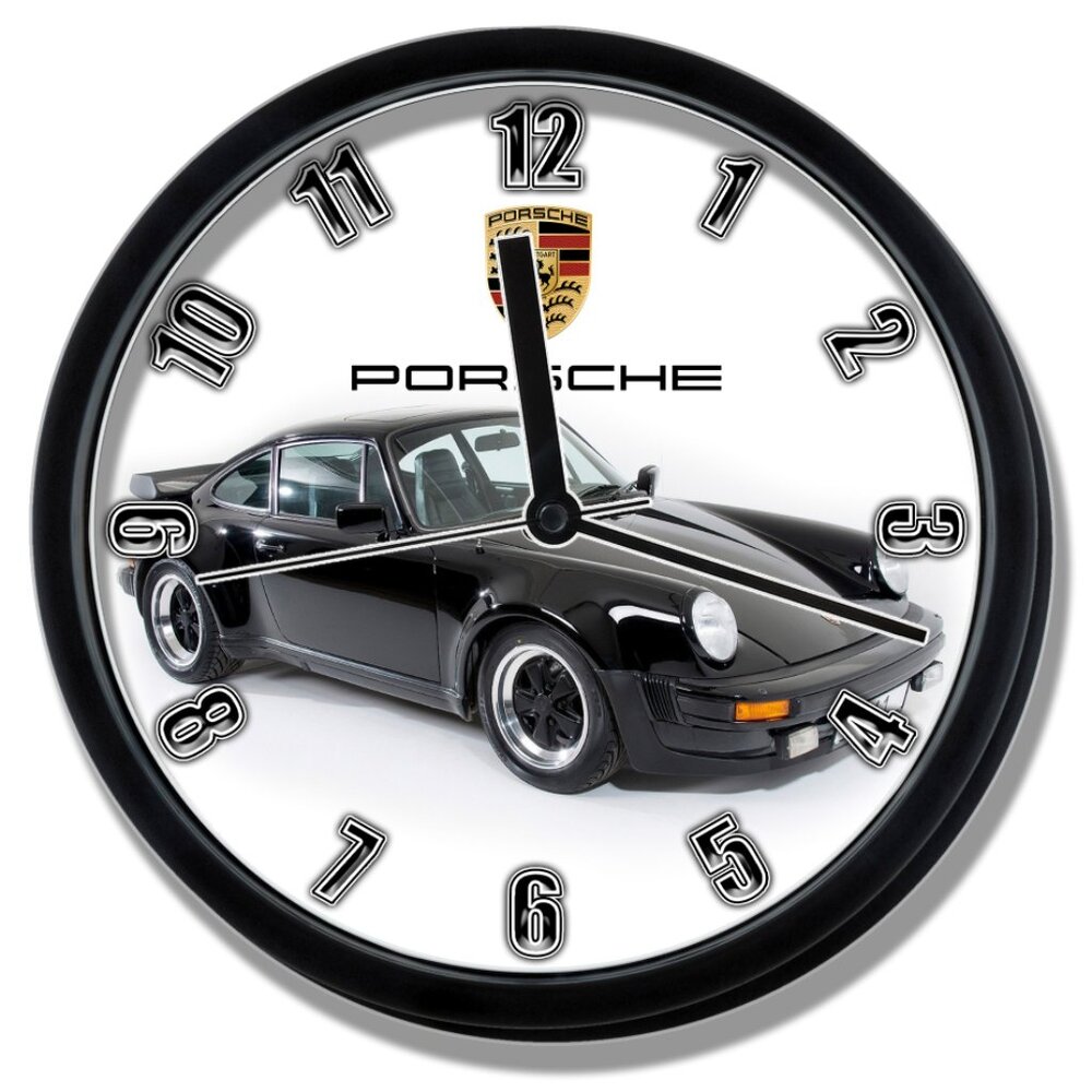 1980s German Sports Car black CLOCK NEW